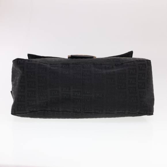 FENDI Zucchino Canvas Mamma Baguette Shoulder Bag Black Auth fm2228 - Picture 5 of 16